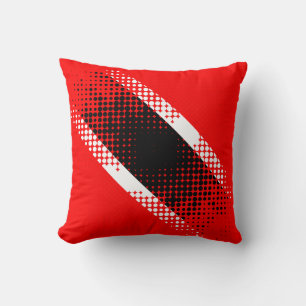 Coussin Abstrait Trinité-et-Tobago Dot Motif sur RED