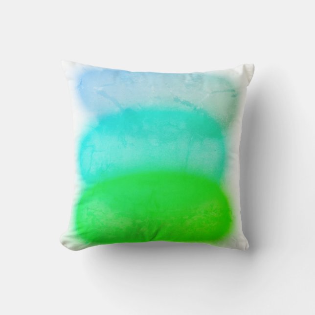 Coussin Abstrait Turquoise Vert (Recto)