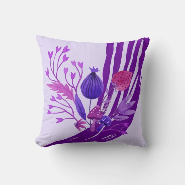 Coussin Abstrait ultraviolet et blanc (Recto)