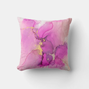 Coussin Abstrait violet, lilas, rose, or arrière - plan, 