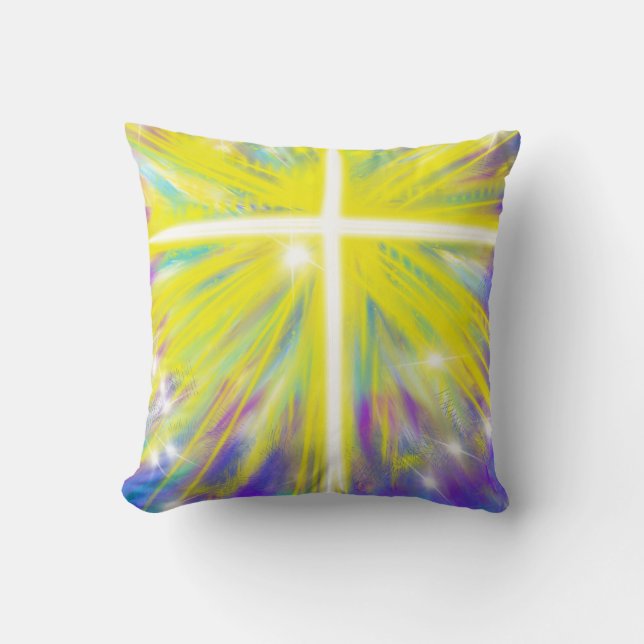 Coussin Abstraite Croix de résurrection de Pâques Jésus mo (Recto)