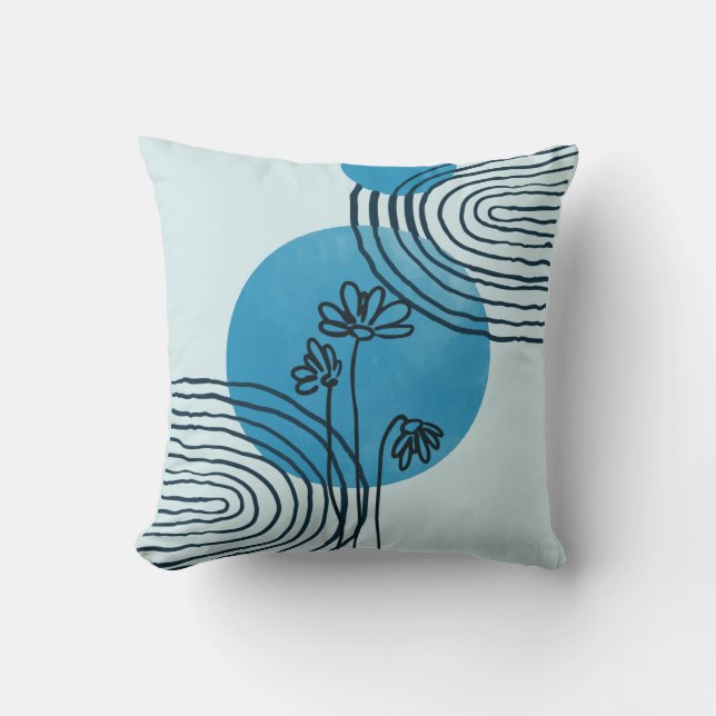 Coussin Abstraite feuille tropicale contemporaine du milie (Recto)