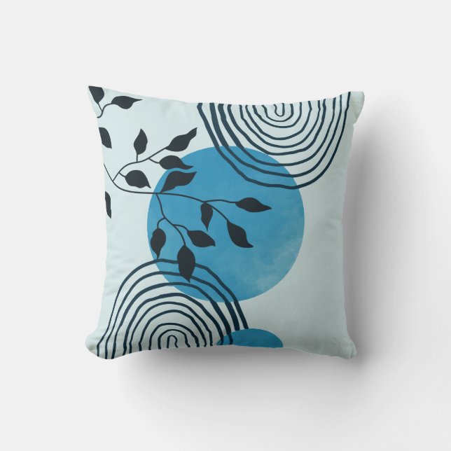 Coussin Abstraite feuille tropicale contemporaine du milie (Recto)