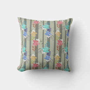 Coussin Abstraite ligne décorative rétro rayée