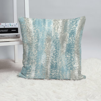 Coussin Abstraite teintes douces gris Turquoise