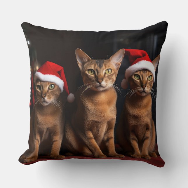Coussin Abyssinian près de la cheminée Noël (Recto)