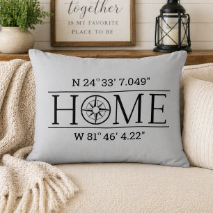 Coussin Accent Coordonnées GPS de la Maison