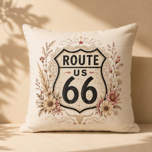 Coussin Accent de la route mère florale boho