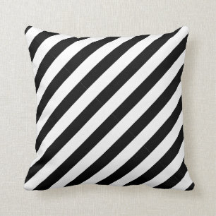 Coussin  Accent diagonal noir + blanc  