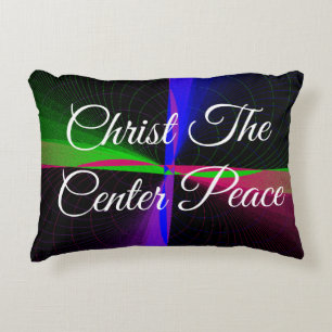 Coussin Accent Géométrique Paix Christ Au Centre