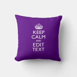 Coussin Accent Violet Gardez Le Calme Et Votre Texte Facil