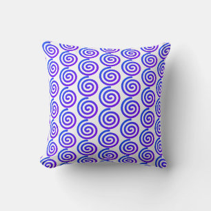 Coussin Accenteur Spirale Décorative Blanc Bleu Violet