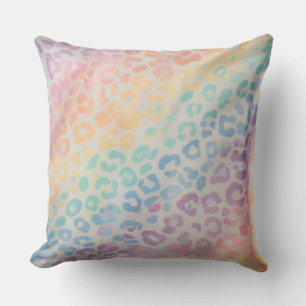 Coussin Accents pastel à l'aquarelle   Imprimé léopard arc