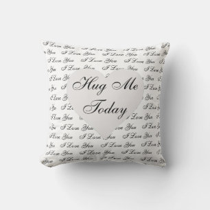 Coussin Accroche-moi aujourd'hui, je t'aime, coeur, enserr