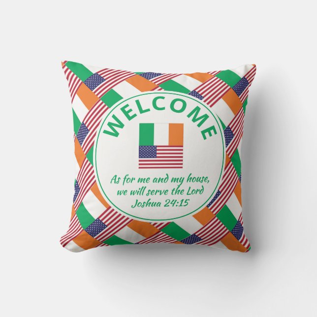 Coussin Accueil chrétien personnalisé IRLANDAIS (Recto)