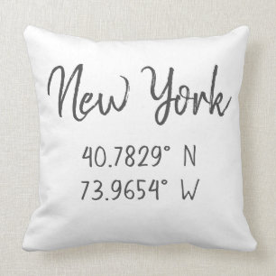 Coussin Accueil Coordonnées GPS Longitude Latitude New Yo