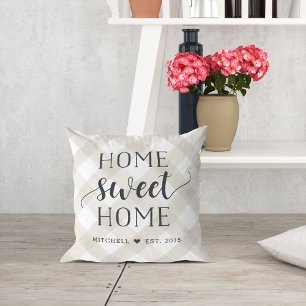 Coussin Accueil doux foyer personnalisé