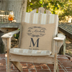 Coussin Accueil élégant et tendance avec motif de jute fau