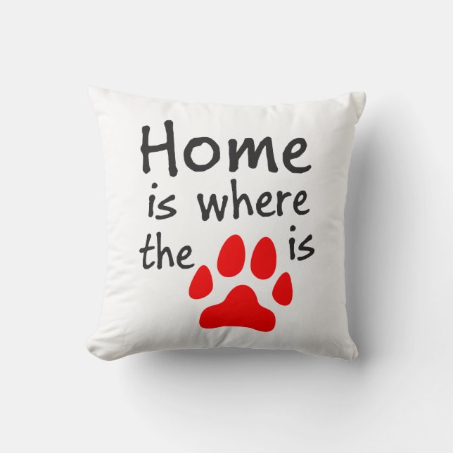 Coussin Accueil est l'endroit où l'empreinte de patte est  (Recto)