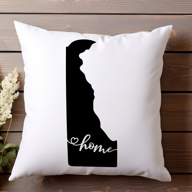 Coussin Accueil État Outline Heart Delaware (Créateur téléchargé)