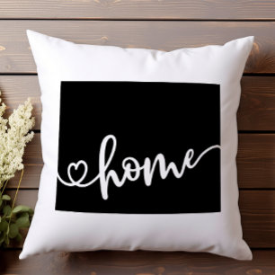 Coussin Accueil État Outline Heart Wyoming
