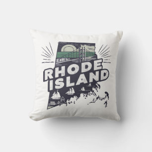 Coussin Accueil État Rétro Couleur Rhode Island