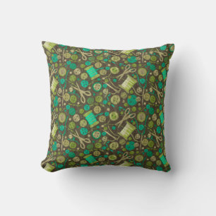 Coussin Accueil Hobby Couture Collage Motif Vert Menthe