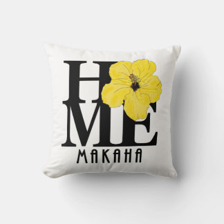 Coussin ACCUEIL Makaha Hawaii Hibiscus jaune