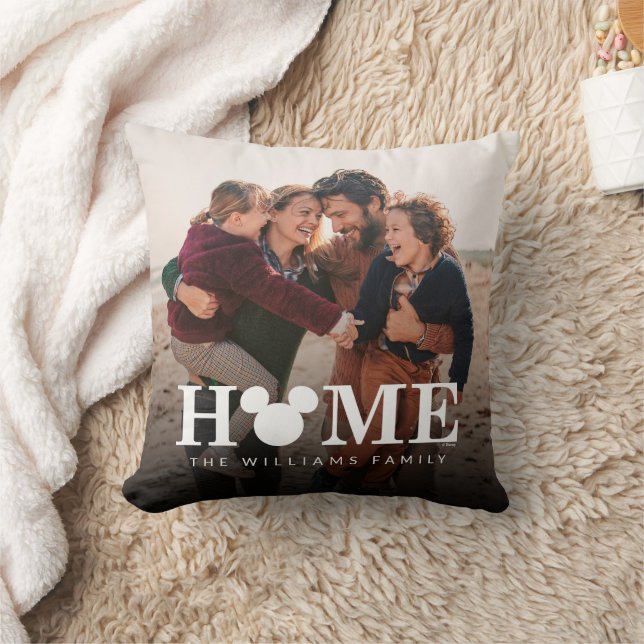 Coussin Accueil personnalisé Mickey Mouse | Photo de famil (Couverture)