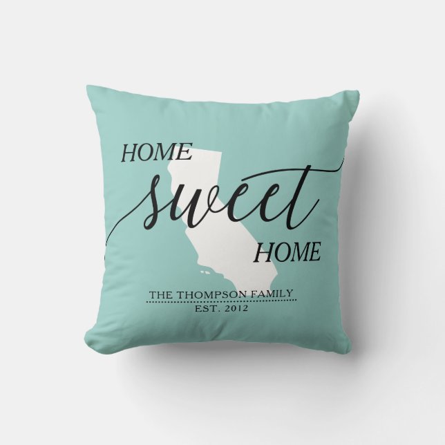 Coussin Accueil Sucré Domicile État de l'AC Nom de famille (Recto)