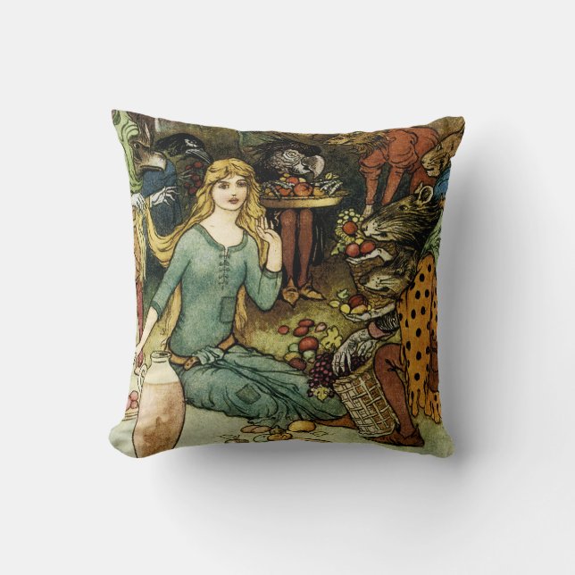 Coussin Acheter chez nous avec un Curl d'or (Recto)