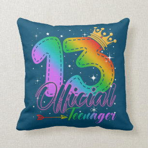 Coussin Adolescent officiel en couleurs arc-en-ciel 13e an