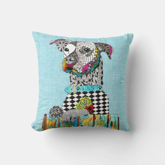 Coussin Adoption de chien mignon et coloré Jeu d'oreiller (Recto)