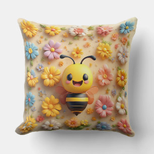 Coussin Adorable abeille à miel de dessin animé
