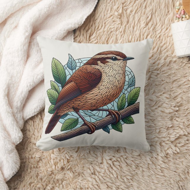 Coussin Adorable Brown Wren rideau look (Couverture)