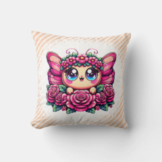 Coussin Adorable Butterfly with Flower Crown