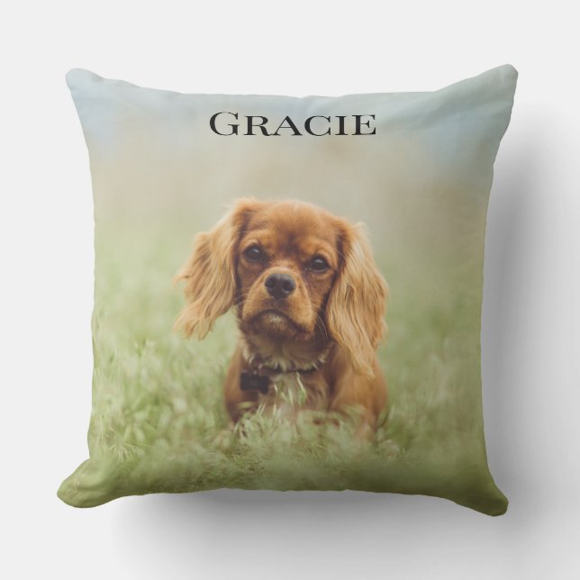 Coussin Adorable Cavalier King Charles chiot Throw Pillow (Recto)