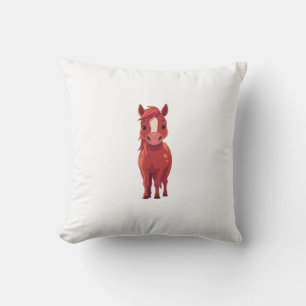 Coussin Adorable cheval châtaigne rouge 