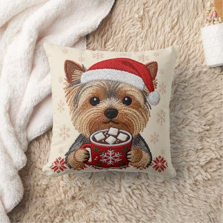 Coussin Adorable Christmas Yorkshire Terrier