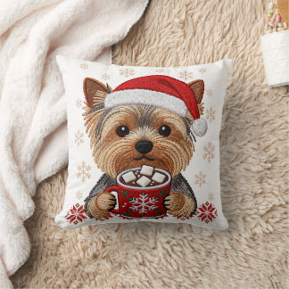 Coussin Adorable Christmas Yorkshire Terrier