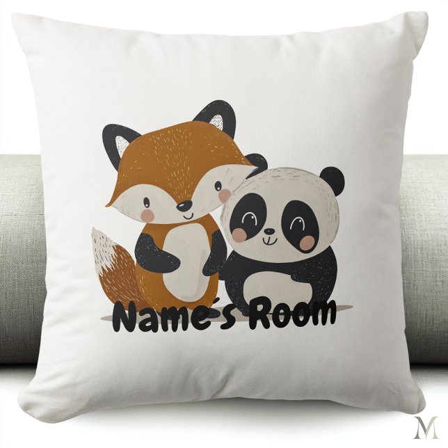 Coussin Adorable Fox et Panda amis Enfants Lancer l'oreill (Créateur téléchargé)