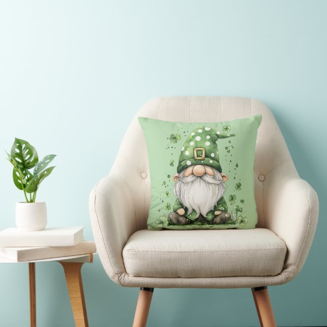 Coussin Adorable Green St. Patrick's Day Gnomes Throw Pill (Chaise)