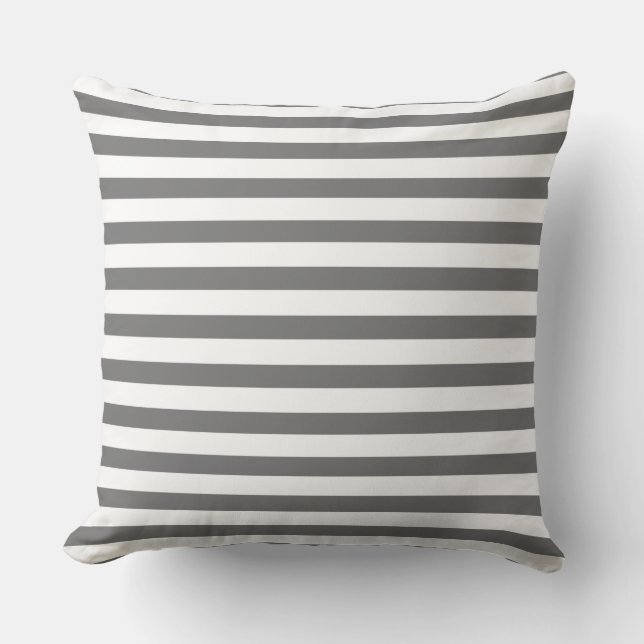 Coussin Adorable mignon rayures modernes blanc gris tendan (Recto)