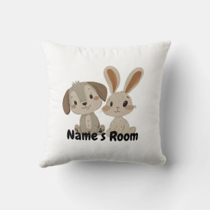 Coussin Adorable Rabbit et Chiot Amis Salle Enfants