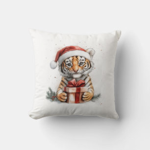 Coussin adorable série de Noël animal Baby Tiger