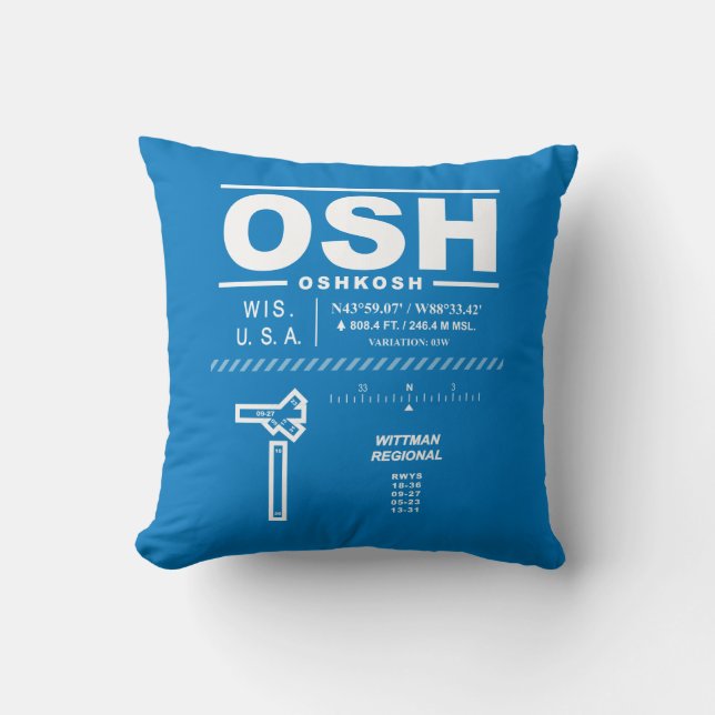 Coussin Aéroport régional Wittman OSH (Recto)