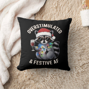 Coussin AF Raccoon Espresso Lover surstimulé et festif