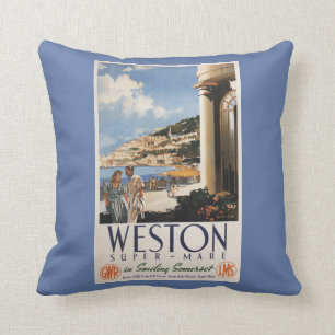 Coussin Affiche de négligence de chemin de fer de côte d