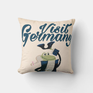 Coussin Affiche de voyage allemande vintage dessin animé