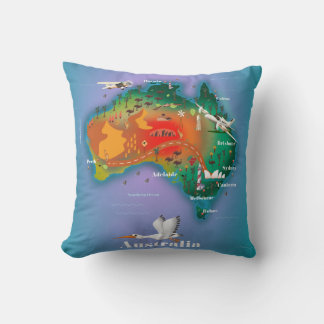 Coussin Affiche de voyage carte d'Australie